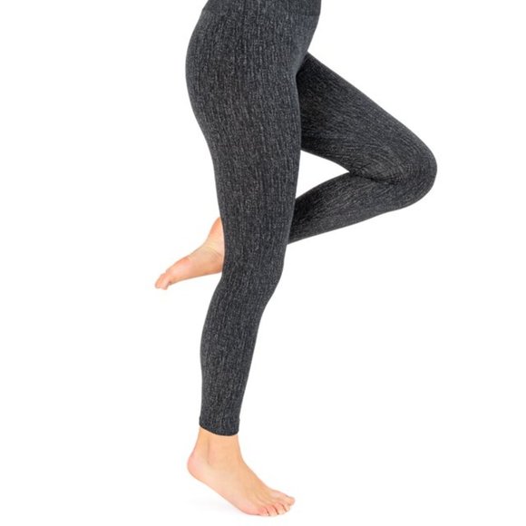 Muk Luks Women's Fleece-Lined Faux Denim Leggings - Picture 2 of 5
